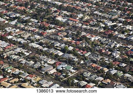 Aerial view of residential district View Large Photo Image Stock Image - Aerial view of residential district. Fotosearch