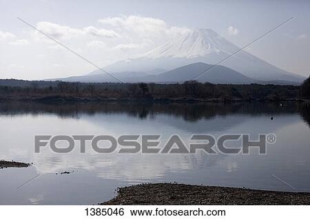 Stock Photograph - "Calm lake against Mt Fuji, Japan". Fotosearch