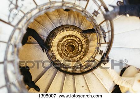 Directly above shot of people moving up spiral staircase in St. Stephen's Basilica View Large Photo Image Stock Photo - Directly above shot of people moving up spiral staircase in St. Stephen's Basilica. Fotosearch