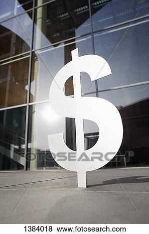 Dollar sign outside office building View Large Photo Image Stock Photo - Dollar sign outside office building. Fotosearch
