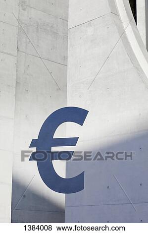 Euro symbol against concrete wall View Large Photo Image Stock Photo - Euro symbol against concrete wall. Fotosearch