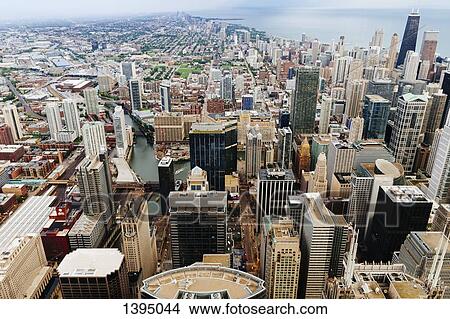 Picture - High angle view of modern cityscape. Fotosearch