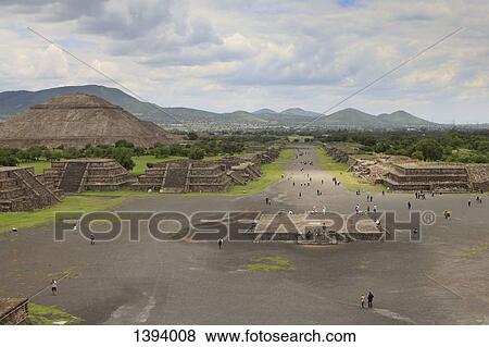 High angle view of people on street by Pyramid of the Sun against cloudy sky View Large Photo Image Stock Photo - High angle view of people on street by Pyramid of the Sun against cloudy sky. Fotosearch