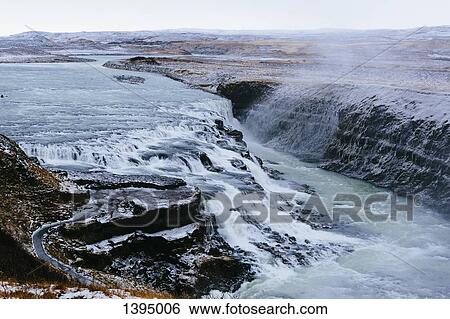 Stock Photograph - High angle view of waterfall. Fotosearch