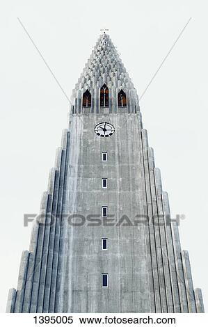 Stock Photography - Low angle view of Hallgrimur's Church against clear sky. Fotosearch