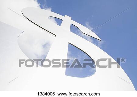 Low angle view of large dollar sign against sky View Large Photo Image Stock Photograph - Low angle view of large dollar sign against sky. Fotosearch