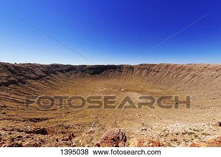 Stock Photo - Meteor Crater against clear blue sky. Fotosearch
