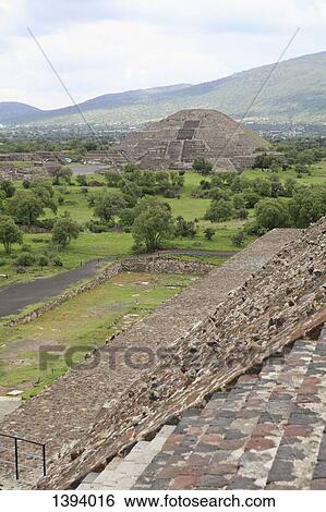 Moon Pyramid by mountain against sky View Large Photo Image Stock Photograph - Moon Pyramid by mountain against sky. Fotosearch