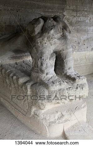 Picture - Old sculpture in temple at Malinalco. Fotosearch
