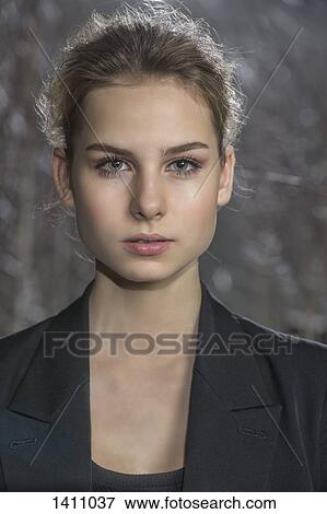 Portrait of confident teenage girl View Large Photo Image Stock Photo - Portrait of confident teenage girl. Fotosearch