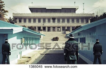 "Rear view of soldiers standing at Korean Demilitarized Zone, South Korea" View Large Photo Image Stock Photography - "Rear view of soldiers standing at Korean Demilitarized Zone, South Korea". Fotosearch