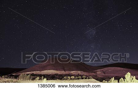 Stock Photograph - "Scenic view of Sahand mountain against sky at night, Kandovan, Iran". Fotosearch