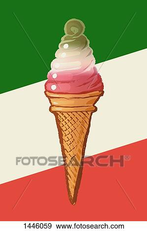 イラスト の 三色旗 アイスクリーム に対して リスアニア マイナー 旗 イラスト Fotosearch