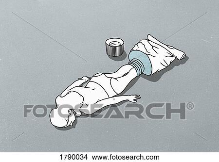 A female figure being squeezed out of a tube against a gray background View Large Photo Image Picture - A female figure being squeezed out of a tube against a gray background. Fotosearch