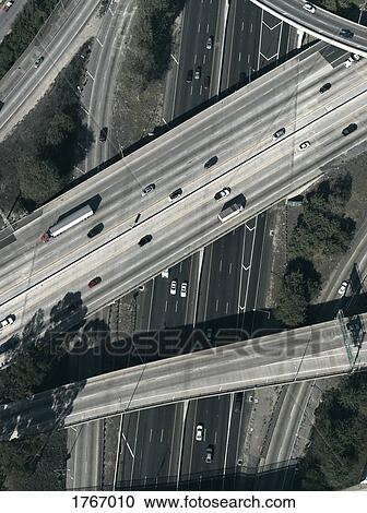 Aerial view freeways and overpasses, Los Angeles, California, USA View Large Photo Image Stock Image - Aerial view freeways and overpasses, Los Angeles, California, USA. Fotosearch