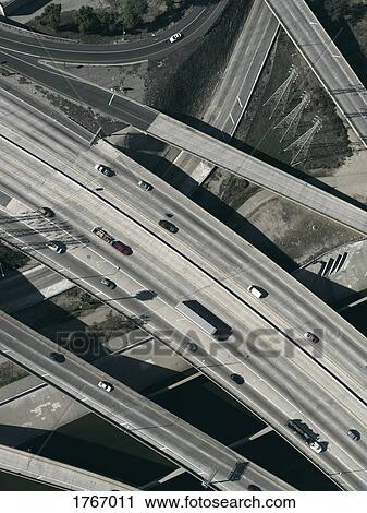 Aerial view freeways and overpasses, Los Angeles, California, USA View Large Photo Image Stock Image - Aerial view freeways and overpasses, Los Angeles, California, USA. Fotosearch