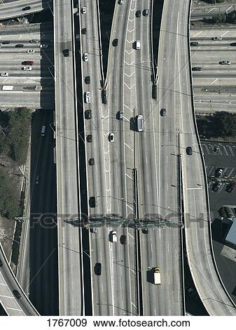 Aerial view freeways and overpasses, Los Angeles, California, USA View Large Photo Image Stock Photo - Aerial view freeways and overpasses, Los Angeles, California, USA. Fotosearch