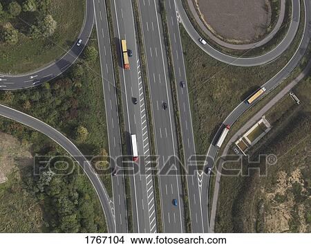 Aerial view highway near Frankfurt, Hessen, Germany View Large Photo Image Picture - Aerial view highway near Frankfurt, Hessen, Germany. Fotosearch