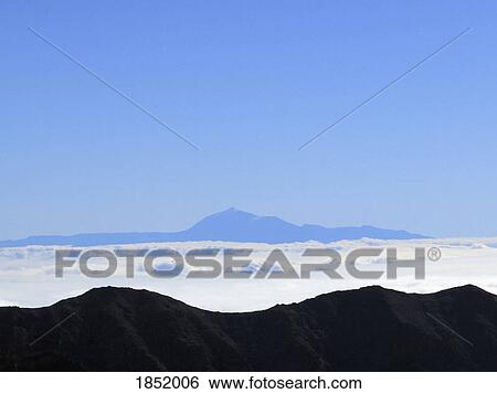 Aerial view mountain against blue sky above clouds, Santa Cruz de La Palma, Spain View Large Photo Image Stock Photograph - Aerial view mountain against blue sky above clouds, Santa Cruz de La Palma, Spain. Fotosearch