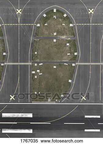 Stock Photography - Aerial view of tarmac at airport. Fotosearch