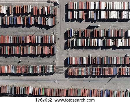 Aerial view trains in sunny shunting yard, Los Angeles, California, USA View Large Photo Image Stock Image - Aerial view trains in sunny shunting yard, Los Angeles, California, USA. Fotosearch