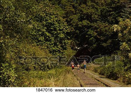 Bare chested boys in swim trunks walking sunny, summer train tracks View Large Photo Image Stock Photograph - Bare chested boys in swim trunks walking sunny, summer train tracks. Fotosearch