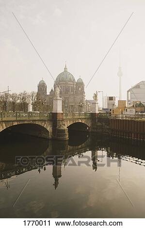 Berlin Cathedral behind Schlossbrucke Bridge and Spree River, Berlin, Germany View Large Photo Image Stock Image - Berlin Cathedral behind Schlossbrucke Bridge and Spree River, Berlin, Germany. Fotosearch