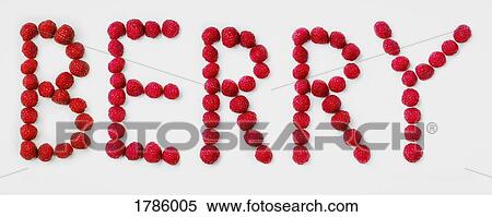 Stock Photography - BERRY text arranged in raspberry fruit. Fotosearch