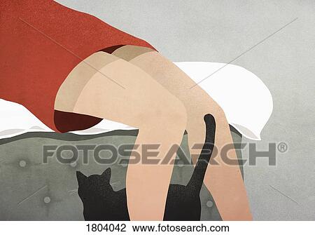Black cat rubbing against womans legs View Large Photo Image Stock Image - Black cat rubbing against womans legs. Fotosearch