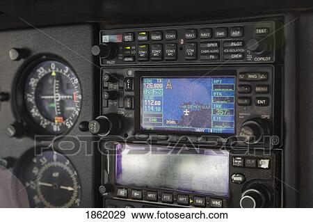 Close up airplane cockpit radio and instruments View Large Photo Image Stock Photo - Close up airplane cockpit radio and instruments. Fotosearch