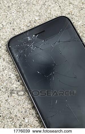 Stock Photo - Close up cracked smart phone. Fotosearch