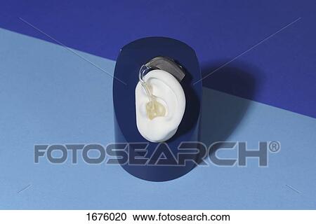 Close-up of anatomical model with hearing aid at blue table View Large Photo Image Stock Image - Close-up of anatomical model with hearing aid at blue table. Fotosearch