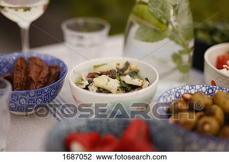 Close-up of food served on table at patio View Large Photo Image Stock Image - Close-up of food served on table at patio. Fotosearch
