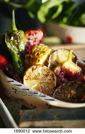 Close-up of roasted fruits and vegetables in plate View Large Photo Image Stock Image - Close-up of roasted fruits and vegetables in plate. Fotosearch