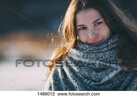 Close-up portrait of young beautiful woman during winter View Large Photo Image Stock Image - Close-up portrait of young beautiful woman during winter. Fotosearch