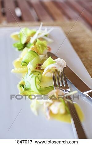 Stock Photo - Close up shrimp ceviche appetizer. Fotosearch