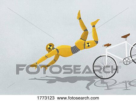 Crash test dummy flying over bicycle View Large Photo Image Stock Image - Crash test dummy flying over bicycle. Fotosearch