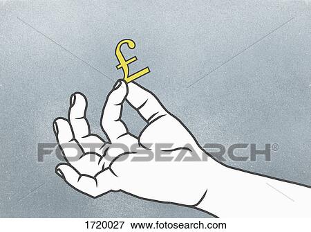 Cropped hand of man holding Pound symbol against gray background View Large Photo Image Stock Photo - Cropped hand of man holding Pound symbol against gray background. Fotosearch
