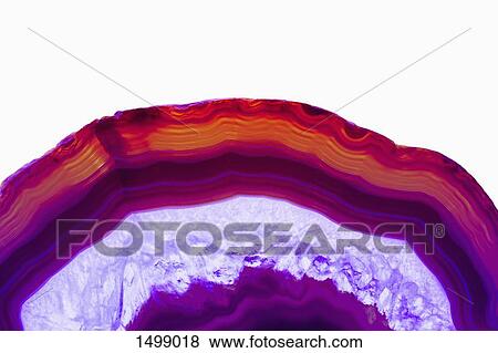 Cross section detail of purple agate stone against white background View Large Photo Image Stock Photo - Cross section detail of purple agate stone against white background. Fotosearch