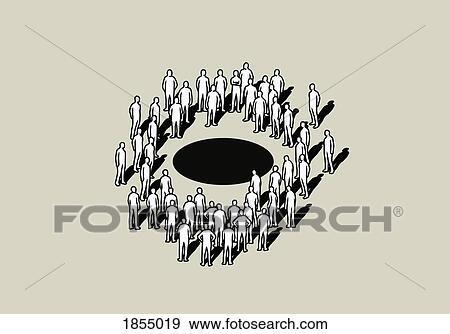Crowd standing around black hole View Large Photo Image Stock Photo - Crowd standing around black hole. Fotosearch