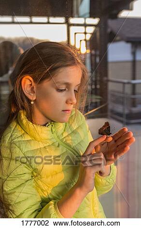 Curious girl watching butterfly on finger View Large Photo Image Stock Image - Curious girl watching butterfly on finger. Fotosearch