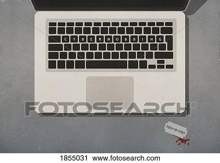 Cyber Mobbing text on laptop keyboard next to razor blade with blood View Large Photo Image Stock Image - Cyber Mobbing text on laptop keyboard next to razor blade with blood. Fotosearch