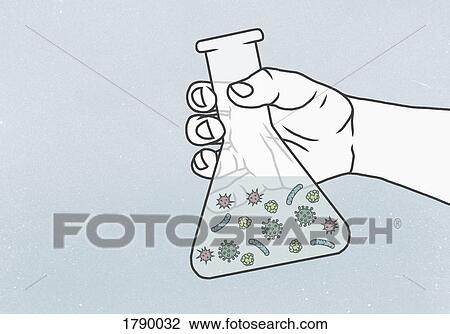 Detail of hand holding a conical flask containing bacteria in liquid View Large Photo Image Stock Image - Detail of hand holding a conical flask containing bacteria in liquid. Fotosearch