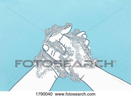 Detail of hands being rubbed together with soap suds View Large Photo Image Stock Image - Detail of hands being rubbed together with soap suds. Fotosearch