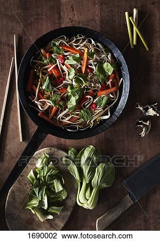 Directly above shot of salad served in saucepan with knife on table View Large Photo Image Stock Image - Directly above shot of salad served in saucepan with knife on table. Fotosearch