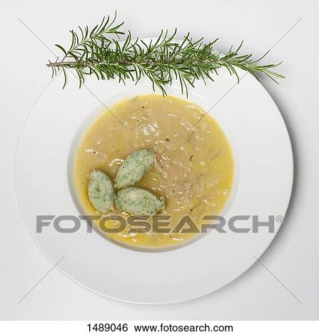Directly above shot of semolina dumpling soup served in plate View Large Photo Image Stock Photograph - Directly above shot of semolina dumpling soup served in plate. Fotosearch