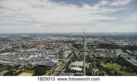Drone point of view sunny Munich cityscape, Bayern, Germany View Large Photo Image Stock Image - Drone point of view sunny Munich cityscape, Bayern, Germany. Fotosearch