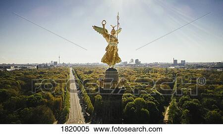 Drone point of view Victory Column and sunny Tiergarten Park, Berlin, Germany View Large Photo Image Stock Photography - Drone point of view Victory Column and sunny Tiergarten Park, Berlin, Germany. Fotosearch