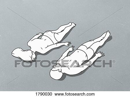 Female figure lying face down next male figure lying down on back View Large Photo Image Stock Image - Female figure lying face down next male figure lying down on back. Fotosearch