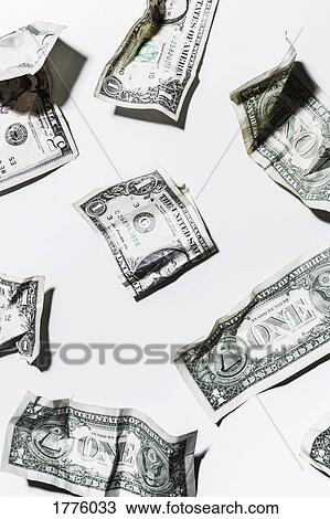 Folded and crumpled one dollar bills on white background View Large Photo Image Stock Image - Folded and crumpled one dollar bills on white background. Fotosearch
